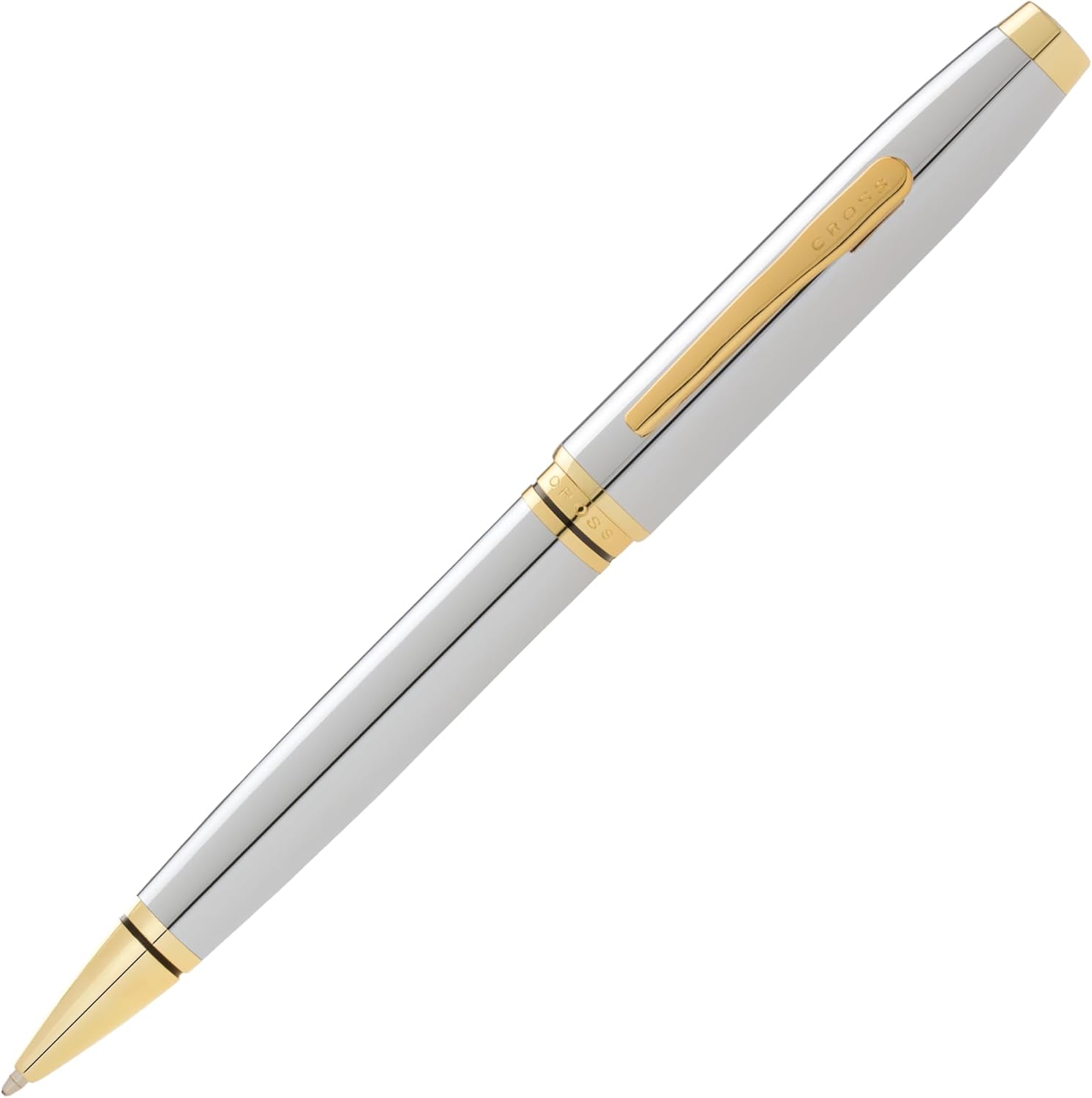 Cross Coventry Refillable Ballpoint Pen Presented in a Everyday Gift Box - Medium Point, Black Ink, Polished Chrome & Gold