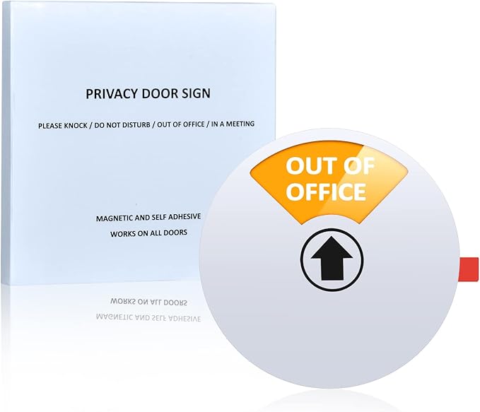 Privacy Sign,Do Not Disturb/Please Knock/Out of Office/in a Meeting Sign,Office Door Sign That Lets Others Know Whether You're Available Or Not(5inch,Silver)