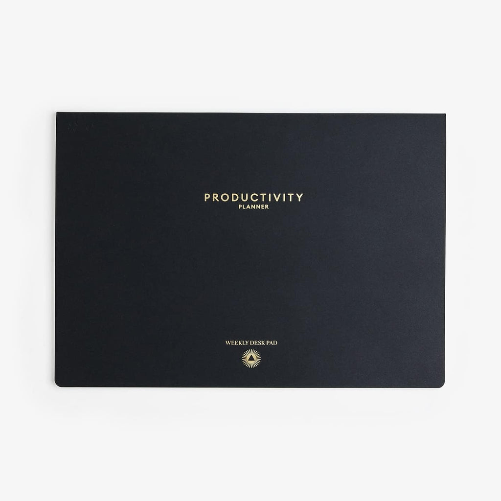 Intelligent Change - Weekly Desk Pad, 1-Year Productivity Planner, Tear-Out Deskpad for to-Do List, Productivity Tools for Time Management and Mindfulness, A4 Size, Black