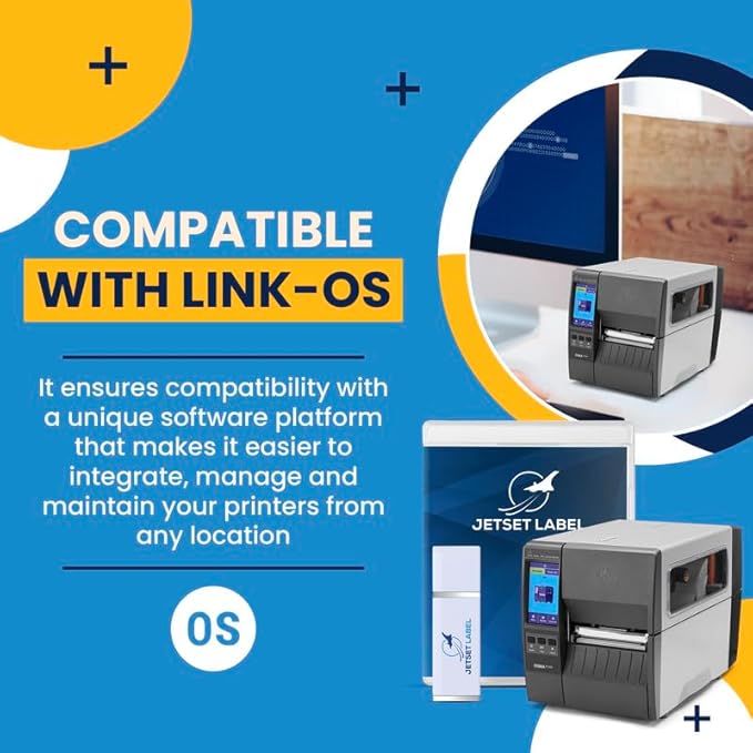 Zebra ZT231 (Zebra ZT230 Replacement) | Thermal Transfer & Direct Thermal 203 DPI | ZT23142-T01000FZ | USB, Serial, Ethernet, Bluetooth Connectivity, Tear Bar | Jetset Software Included