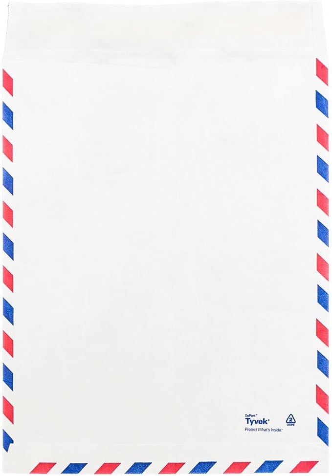 JAM PAPER Tyvek Tear-Proof Open End Catalog Envelopes - 10 x 13 - White Airmail - 25/Pack
