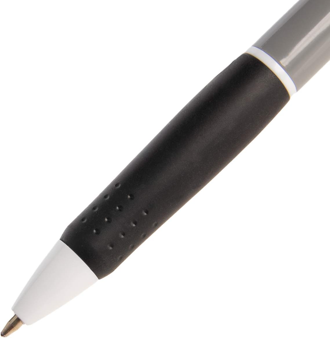 Simply Genius 100-Pack Black Ink Retractable Ballpoint Pens Bulk Ideal for Schools, Office Set, Notebooks, Journals & More (Gray&Black)