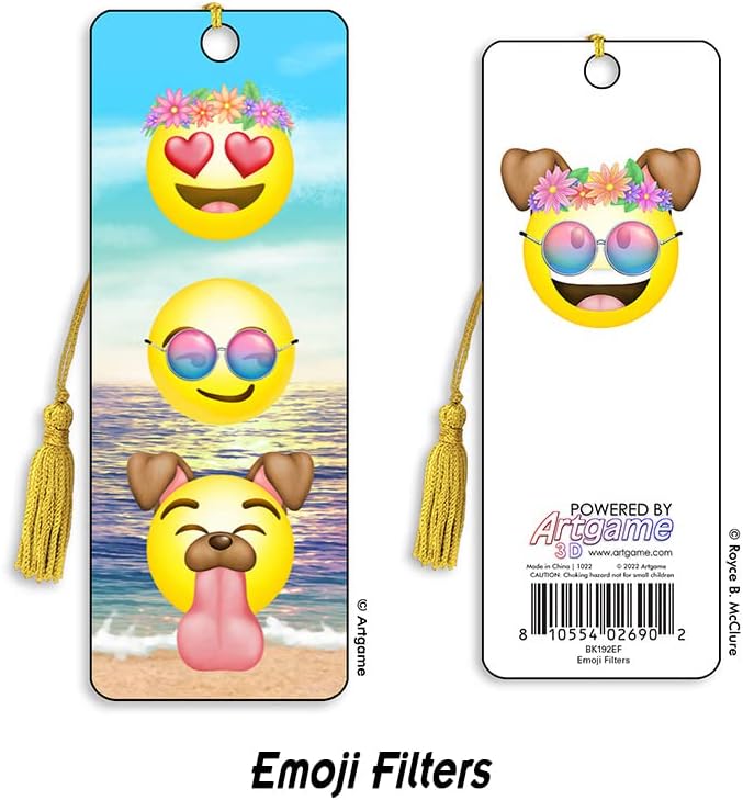 3D Bookmarks Featuring The Artwork of Royce B Mcclure (Emoji Filters)