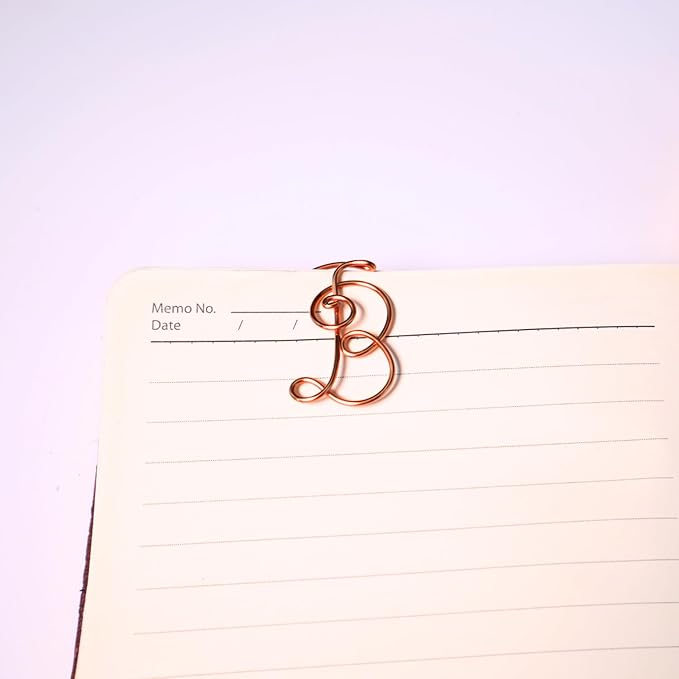 Personalized Initial Copper Bookmark, Set of 5, Handmade Copper Gift for Her, Him, Couple on Birthday, Wedding Anniversary, Alphabet Bookmark (B)