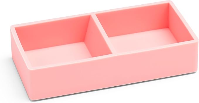Poppin Stackable Letter and Accessory Trays for Office Organization - Modular Lacquer Desk Trays, Color-Coordinated Office Supplies for Desk, Paper Trays (Blush Pink, This & That Tray)