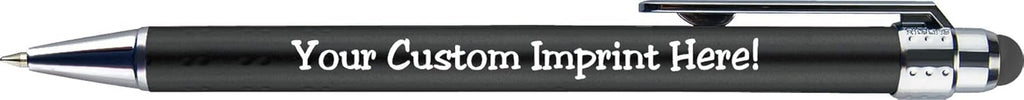 Personalized Pens with Stylus Tip -Bright Vibes- Click action - Custom - Black writing - Printed Name pens - Imprinted with Your Logo or Message - FREE PERSONALIZATION - 12 Pens/Box (Assorted)