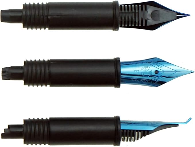 Set of 3 Hongdian Fountain Pen Blue Nibs (Fine, Extra Fine and Bent Nib) for Black Forest 1850, 1851, M2, 1843, 6013, 517D, 517S, 525,H1, H3, A3, 1843 and 920 Series