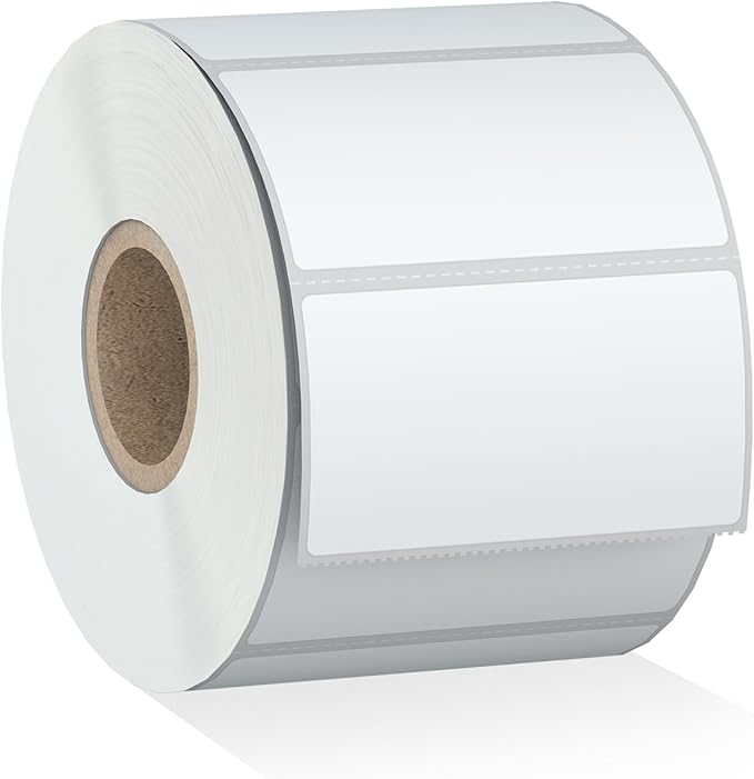 Misofuki 2.25x1.25 1000 Labels Rectangular White Direct Thermal Stickers Labels Roll Compatible with Zebra, Rollo, MUNBYN, Self-Adhesive Direct Thermal Labels