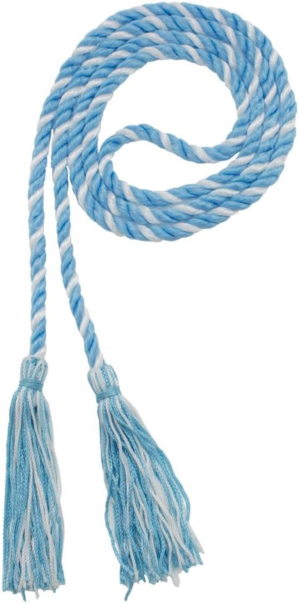 Tassel Depot Graduation Honor Cord - LT Blue/White - Every School Color Available - Made in USA