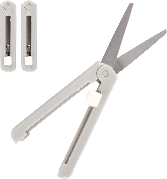 JubileeYarn Push Open Folding Safety Scissors - Grey - 2 Pairs