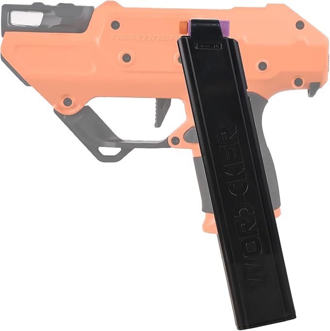 WORKER 15 Round Mini Slanted Talon Mag Quick Reload Clid Compatible Nightingale Blaster (Not Compatible with 18 Slanted Talon Mag) Gray Black