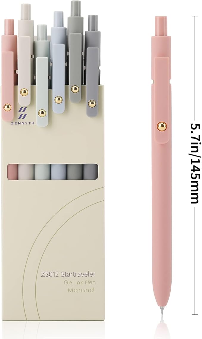 Ddaowanx Gel Pens,0.5mm Quick Dry Black Ink Pens Fine Point Smooth Writing Pens, Cute Office School Supplies Gifts for Women (24 Pcs Morandi-Black Ink)