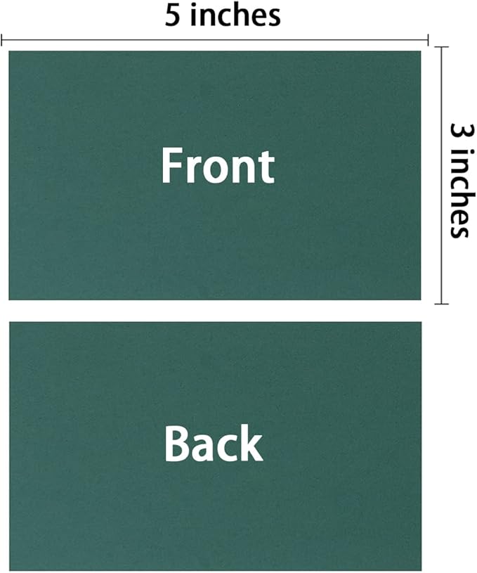 100 Pack Thick Paper Cardstock Blank Heavy Cards Stock for Invitations, Greeting Cards Making, Postcards, Photos, 250GSM Thick Paper (Dark Green, 3x5 inches)