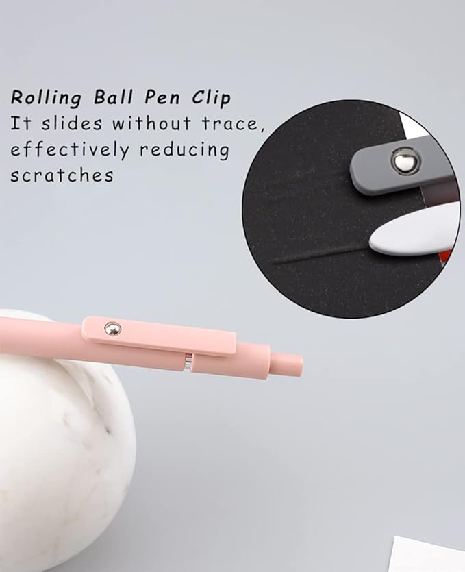 erofa 5PCS Gel Pens Quick Dry Ink Pens Fine Point 0.5mm Retractable Press Gel Pens Rolling Ball Black Ink Smooth Writing for Office School Student Exercise (Retro)