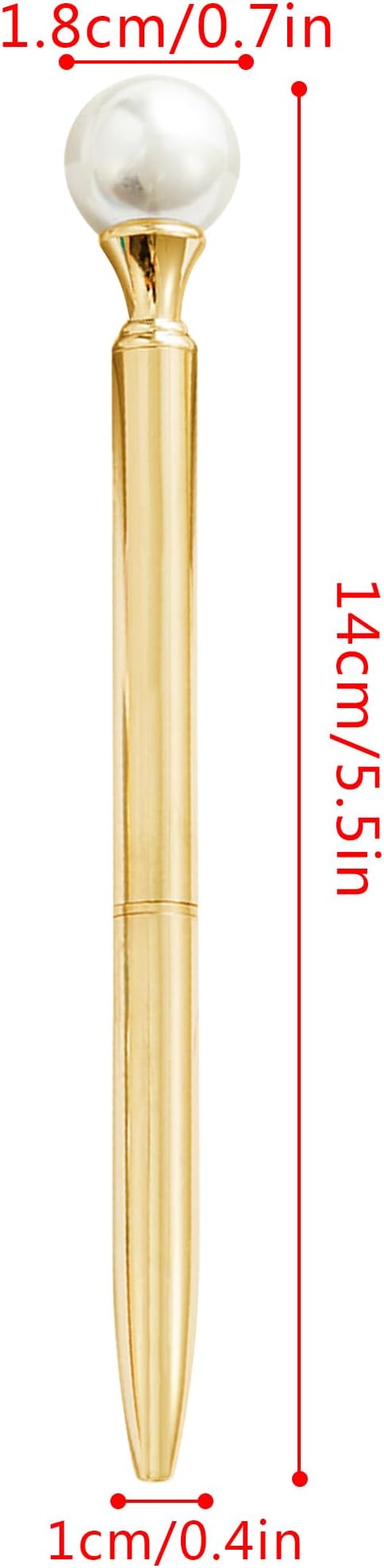 6 Pieces False Pearl Decoration Twist Metal Ballpoint Pen Ball Pen 1.0 MM Black Ink