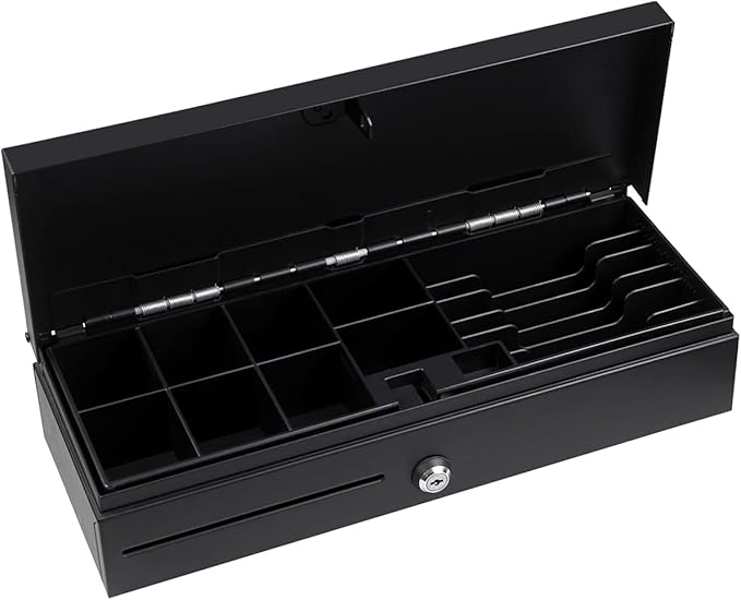 HONEY BEAR Flip-top Cash Drawer with 8 Coins & 6 Bills for POS System Receipt/Thermal Printer,with RJ11 Interface 12V/24V