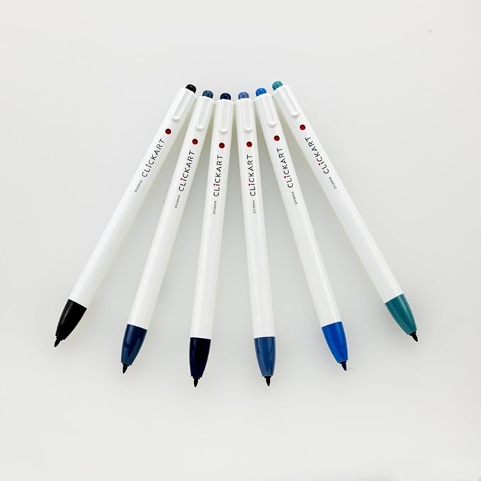 Zebra Pen ClickArt Retractable Marker Pen, 0.6mm, Assorted Night Scape Colors, 6-Pack (69116)