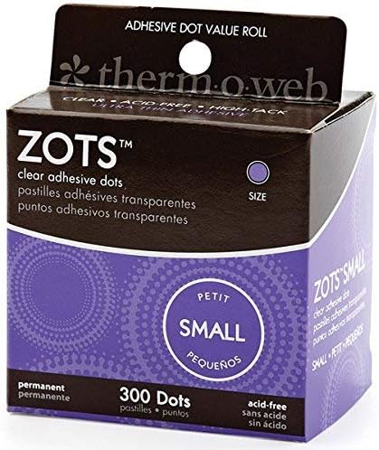Thermoweb Zots Clear Adhesive Dots, Small, 3/16-Inch-by-1/64-Inch Thick, 300-Pack