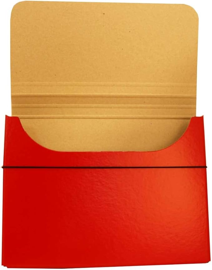 JAM PAPER Strong Thick Portfolio Carrying Case with Elastic Band Closure - 10 x 1 1/4 x 13 1/4 - Red - Sold Individually