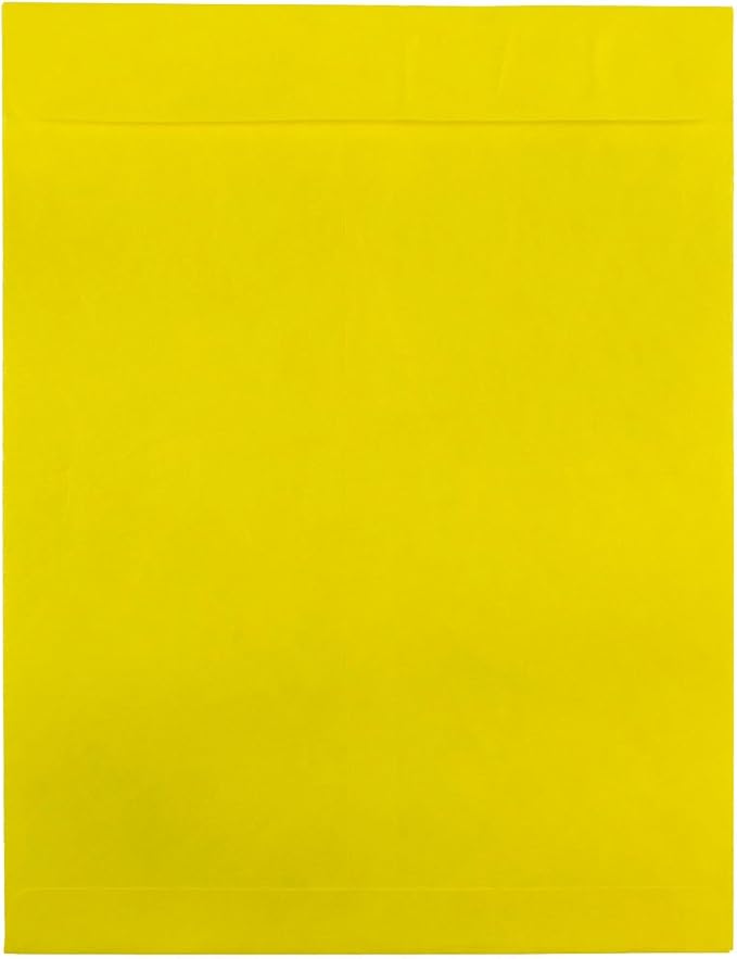 JAM PAPER Tyvek Tear-Proof Open End Catalog Envelopes - 10 x 13 - Yellow - Sold Individually