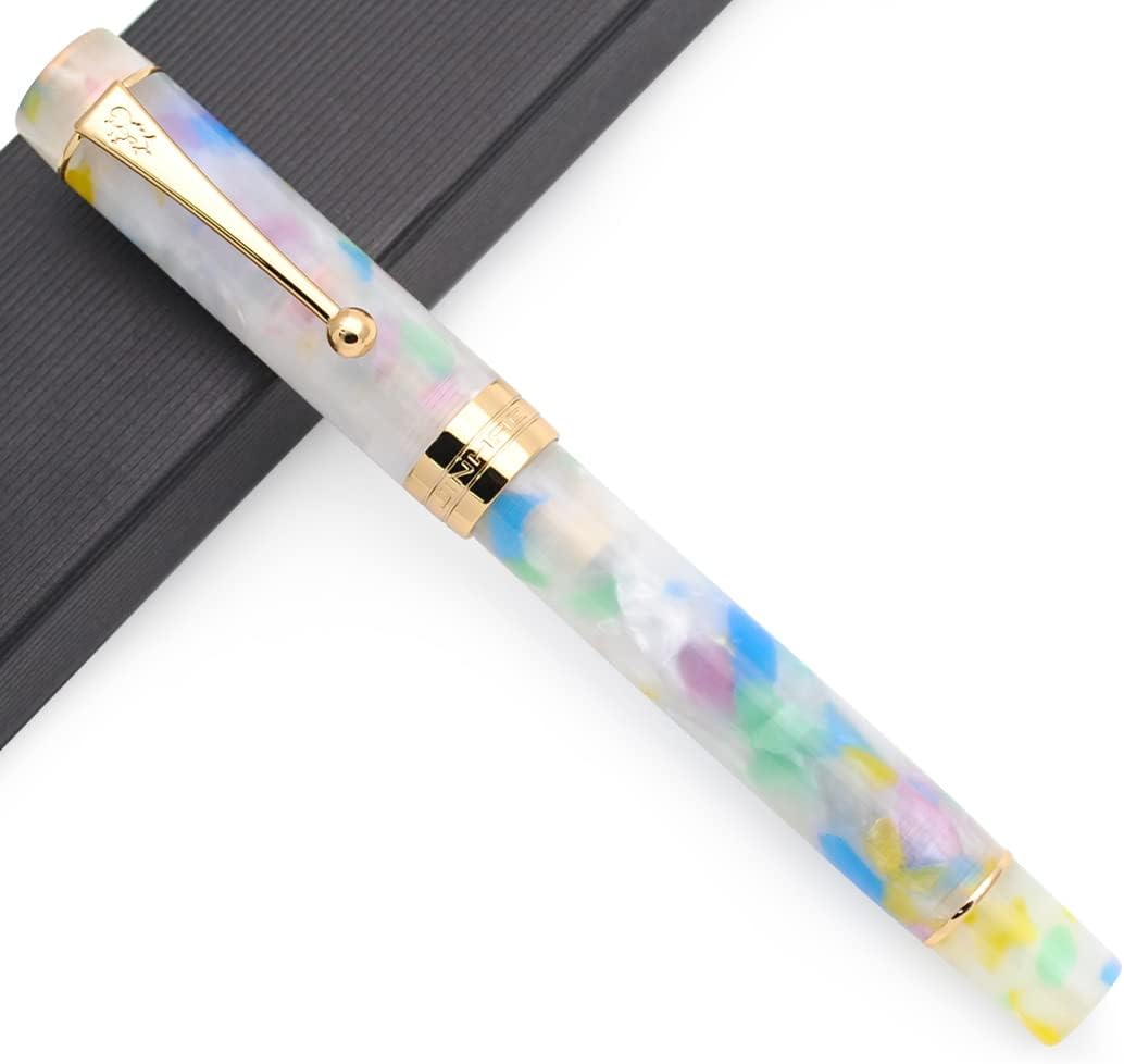 JINHAO 100 Fountain Pen with Ink Converter (Medium Nib 0.7mm, Colorful)
