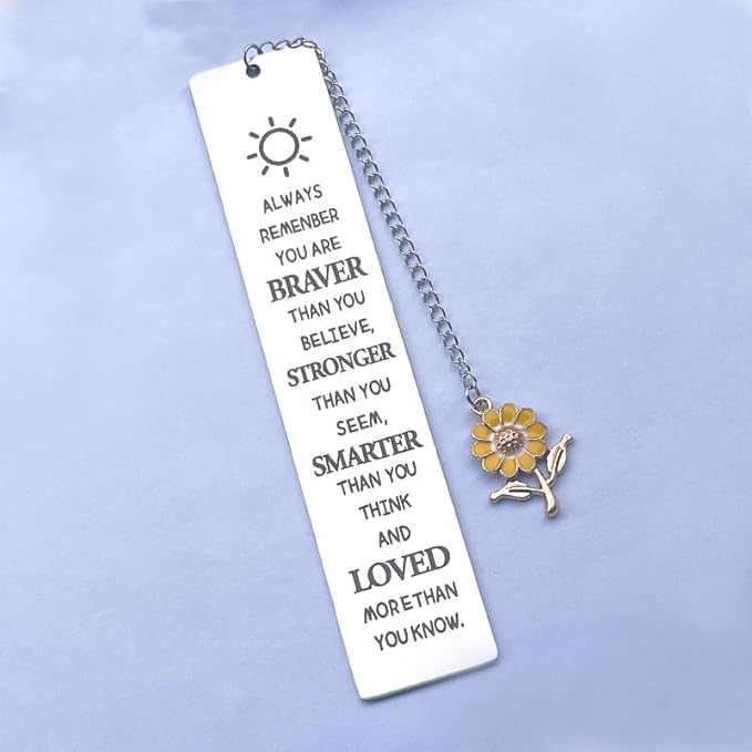 Inspirational Gifts Bookmarks for Girls Women Always Remember You are Braver Bookmark for Coworker Daughter Book Reader Lovers Gifts for Bookworm Encouragement Gift for Niece