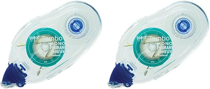 Tombow 62107 Mono Adhesive Refill Permanent, 1/3-Inch-by-472-Inch (Pack of 2)