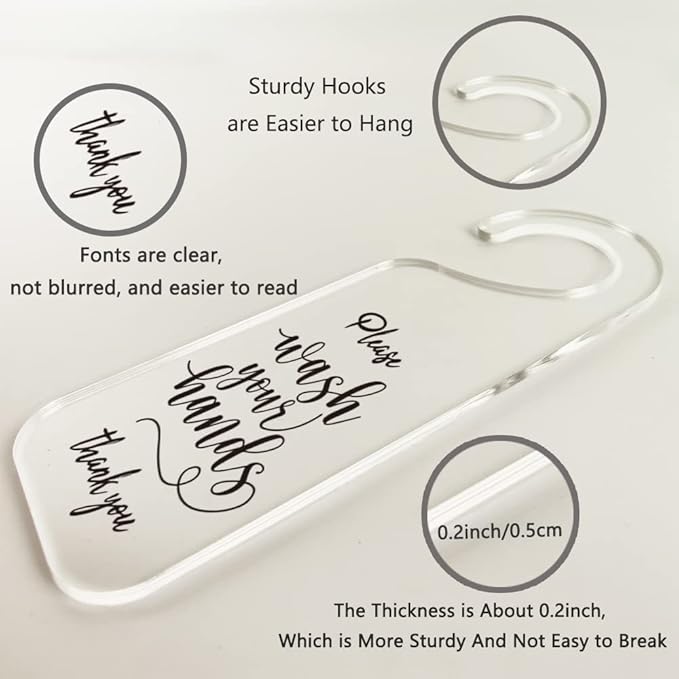 Do Not Disturb Door Sign Engraved Acrylic Hanger Handle Home Decor Acrylic Banner Acrylic Hanging Sign Door Plaque Handmade Office Hanging Sign Please Wash Your Hands