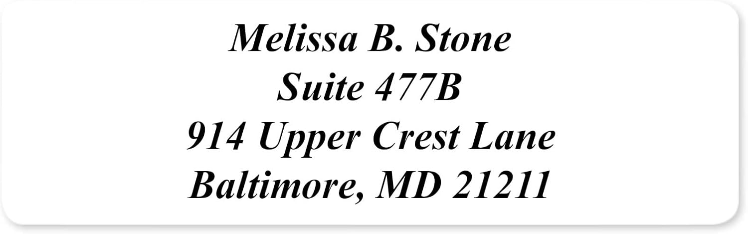 White Personalized Return Address Labels with Elegant Dispenser - Roll of 250 Custom Stickers