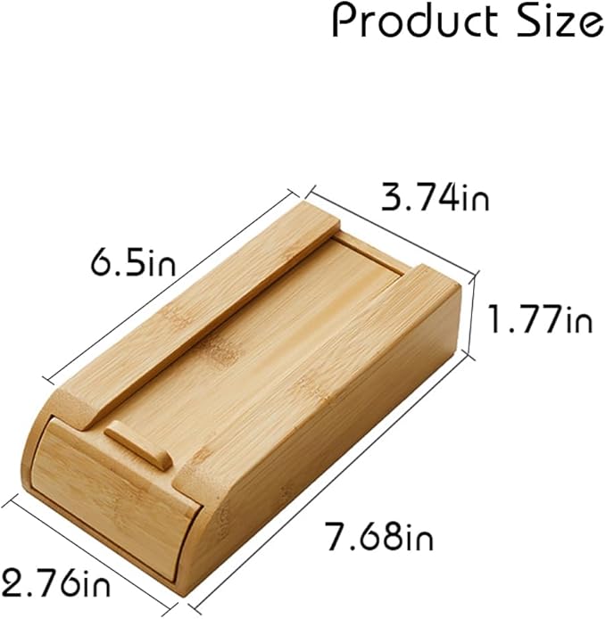 Under Desk Drawer Wood, Self-Adhesive Hidden Drawer Organizer Slide Out, Easy Installation Handmade Under Table Storage, Attachable Pencil Phone Holder For Office Home (Bamboo Small)