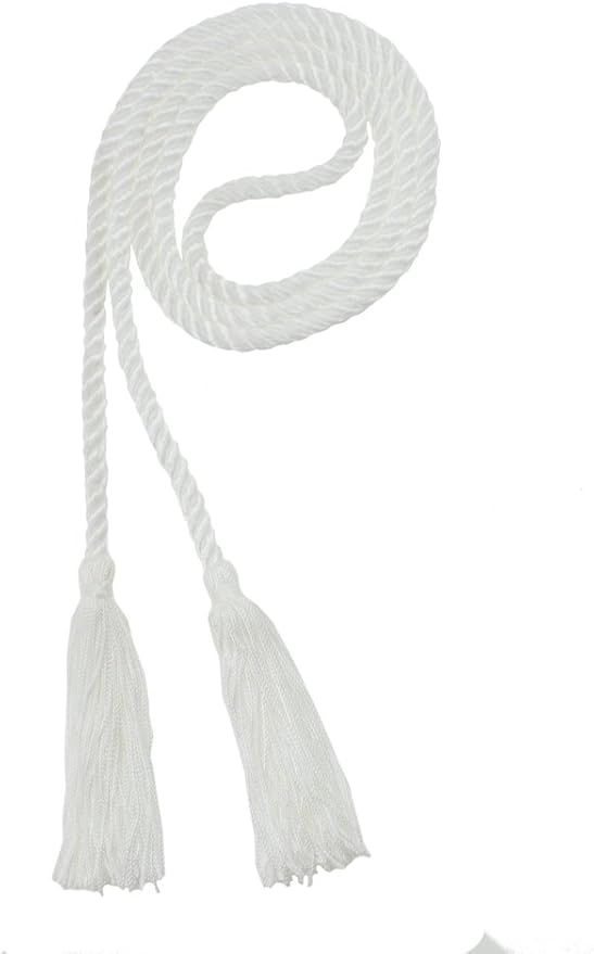 Tassel Depot Graduation Honor Cord - White - Every School Color Available - Made in USA