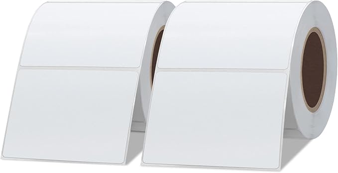 Hybsk 3x2 inch Direct Thermal Labels for Barcodes, Address, Compatible with Rollo Label Printer & Zebra Desktop Printers (3"x2",2 Rolls White)
