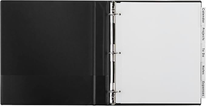 Avery Extra-Wide Big Tab Insertable Dividers for 3 Ring Binders, 5 Tab Set, White Paper, Clear Tabs, Works with Sheet Protectors, 1 Set (11221) (Pack of 5)