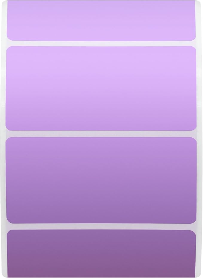 Hybsk 2x1 inch Color Direct Thermal Labels for Shipping, Barcodes, Address, Compatible with Rollo Label Printer & Zebra Desktop Printers,(2"x1",Purple)