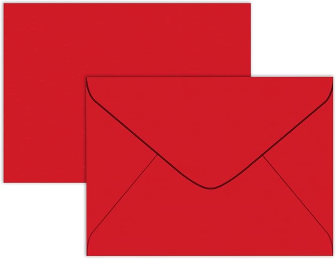 ASSTAONO-A7 Red Envelopes,100 Pack 5x7 Red Envelopes V Flap,Invitation Envelopes for 5x7 Cards,Photos,Wedding,Graduation,Announcements,Baby Shower,5.25 x 7.25 Inches
