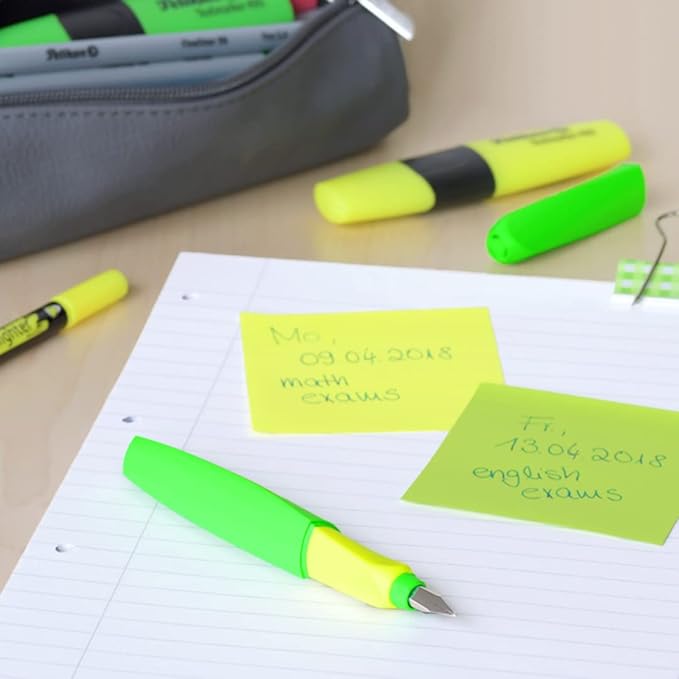 Pelikan Twist Fountain Pen with 1 Ink Cartridge, Medium Nib, Neon Green, Boxed (807258)