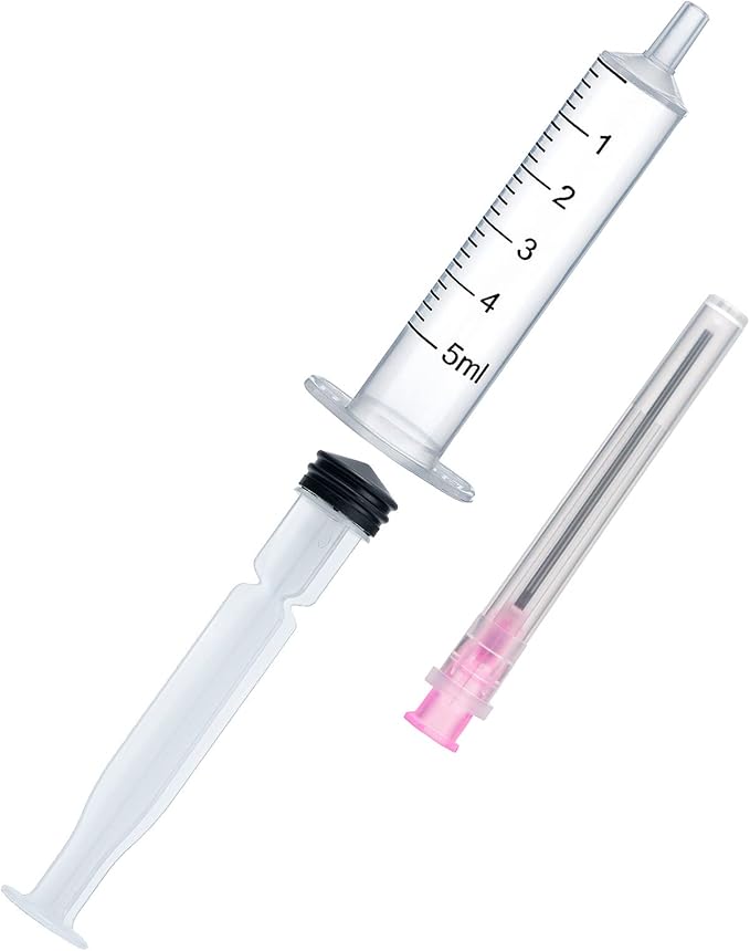 12PCS 5ML/CC Ink Filling Plastic Syringe Set with Bluent Stainless Needle Tip for Fountain Pen, Printer