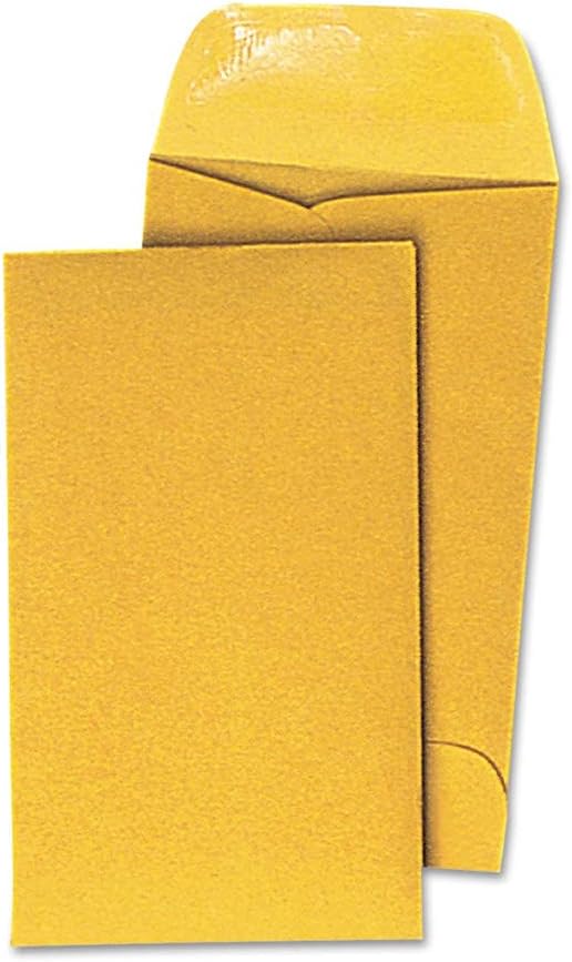 Universal UNV35303 Round Flap 3.5 in. x 6.5 in. Kraft Coin Envelopes - Light Brown (500/Box)