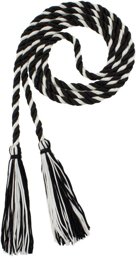 Tassel Depot Graduation Honor Cord - Black/Natural - Every School Color Available - Made in USA