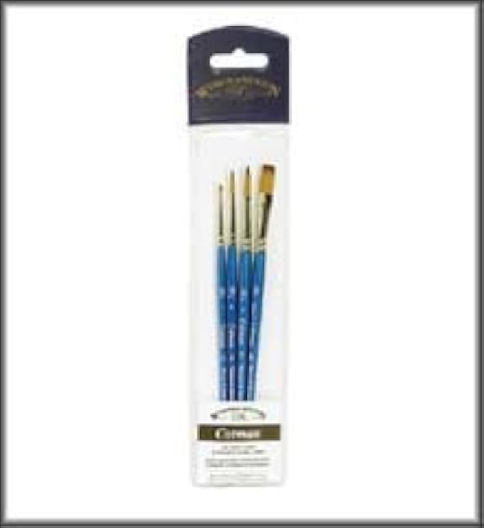 Winsor & Newton Cotman Short Handle Brushes, Set of 4, (Round 1, 4, & 6, One Stroke 3/8")