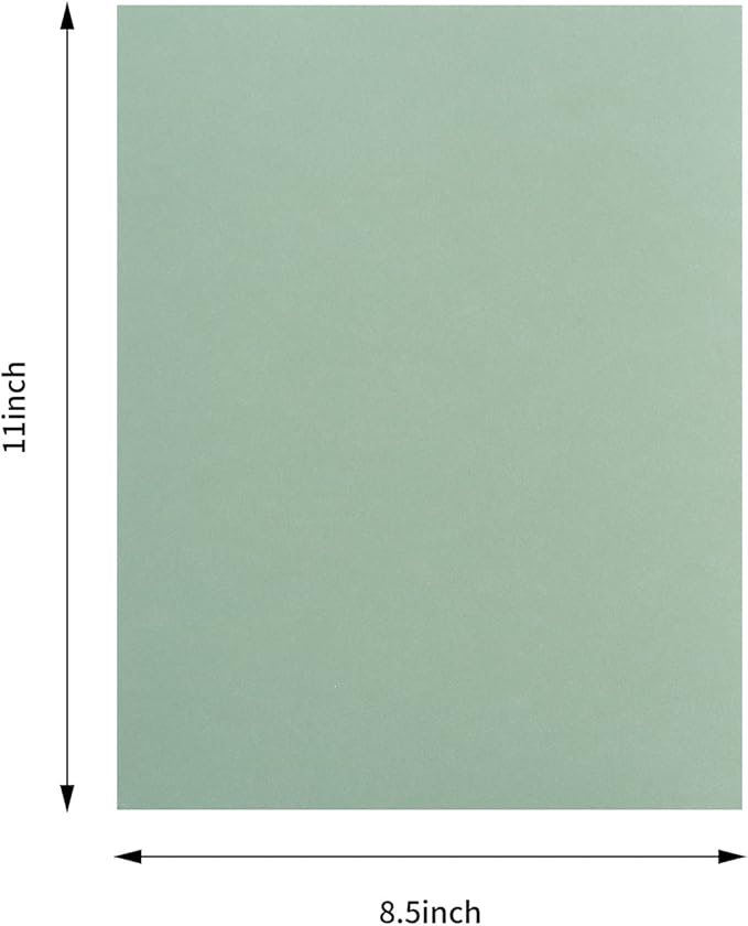 Wishop 20 Sheets Colored Thick Paper Cardstock Blank for DIY Crafts Cards Making, Invitations, Scrapbook Supplies (Sage Green, 8.5 x 11 inches)