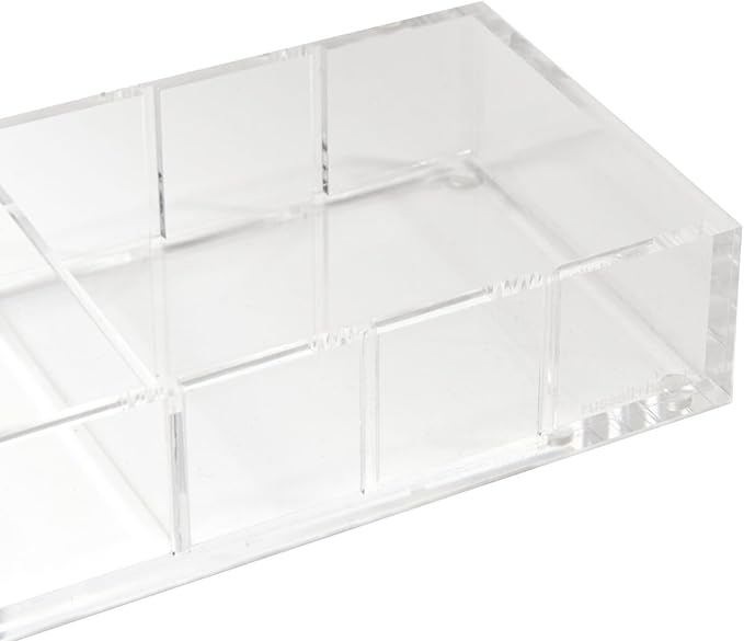 russell+hazel Acrylic Compartment Bloc, 12” x 4”, 3 Moveable Dividers, 1 Count, 98141
