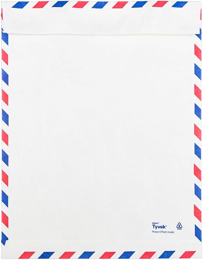 JAM PAPER Tyvek Tear-Proof Open End Catalog Envelopes - 10 x 13 - White Airmail - 25/Pack