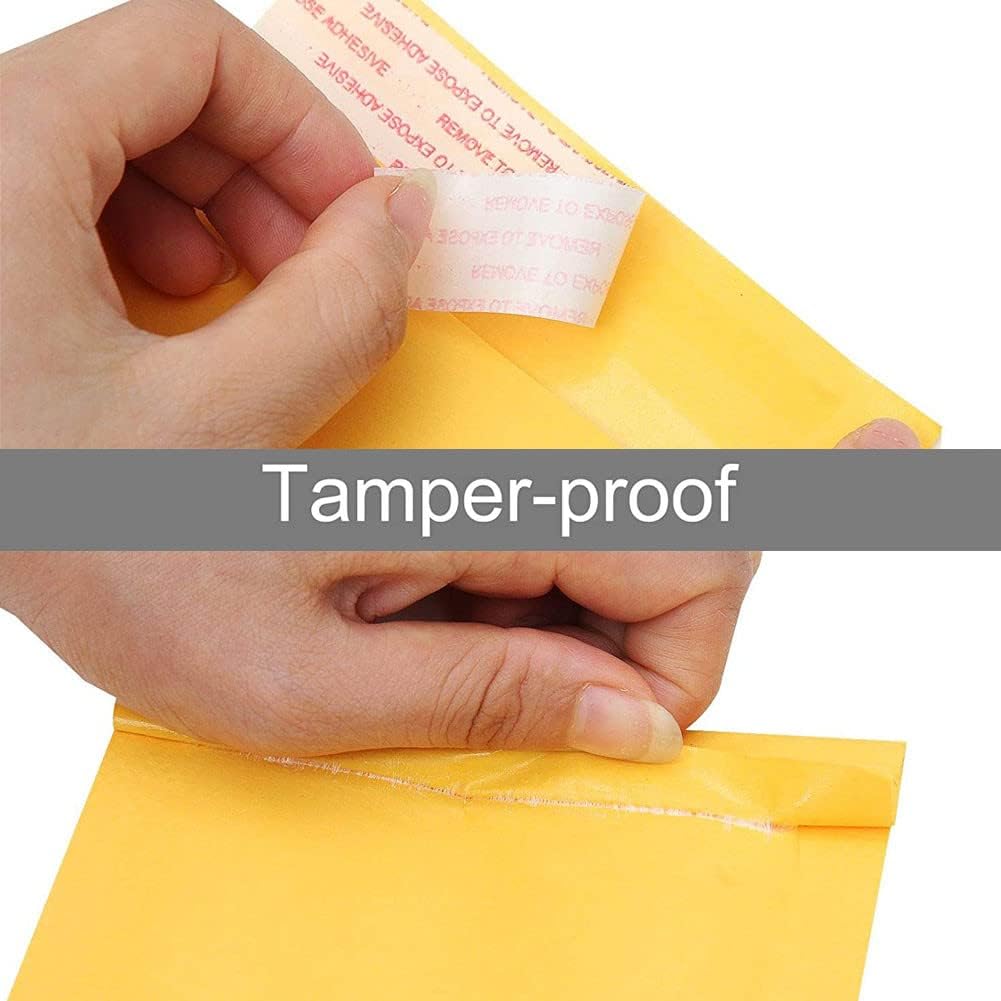 packbabol Kraft Bubble Mailers 6x10 Inch 50 Pcs,Small Self-Sealing Mail Shipping Bags,Yellow Padded Envelopes #0