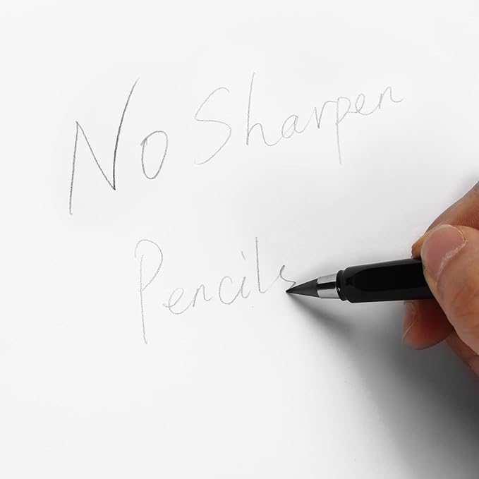 Infinity Forever Pencil - 0.7mm Infinite Everlasting Metal Inkless Pencils Set with Eraser , No Need Sharpened, Replace Mechanical Pen for Sketch , Drawing and Writing（With 8Pcs Nibs and Pen Case）