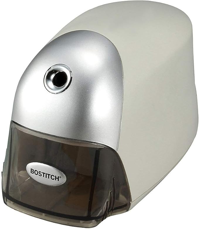 Bostitch Office QuietSharp Executive Heavy Duty Electric Pencil Sharpener for 65% Faster Sharpening and 6X Longer Cutter Life - Colored Pencil Compatible, Gold Chrome
