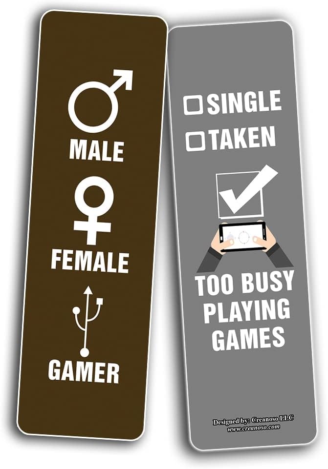 Creanoso I am a Gamer Series 2 Bookmarks (2-Sets X 6 Cards) – Daily Inspirational Card Set – Interesting Book Page Clippers – Great Gifts for Adults and Professionals