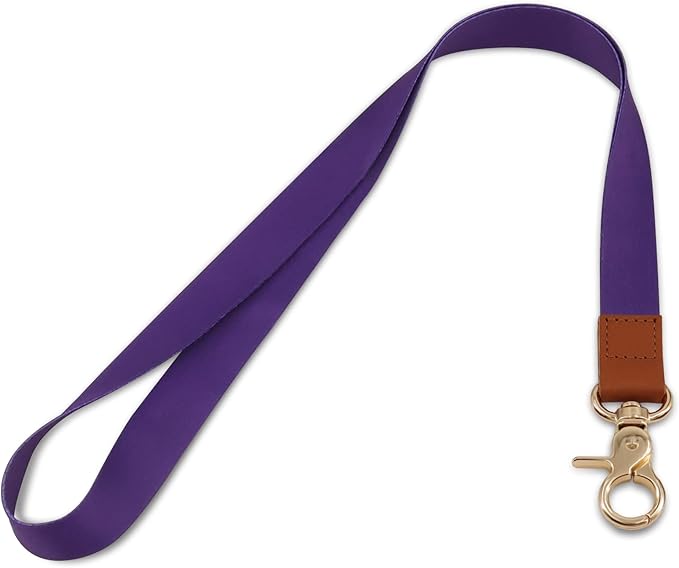 Lanyard, Long Neck Lanyard Key Lanyard, Id Badge Lanyard for Women and Men, Cute Cool Lanyard Strap for Car Keys, Card Holder, Whistle, Keychain, Wallet(Dark PurPle)