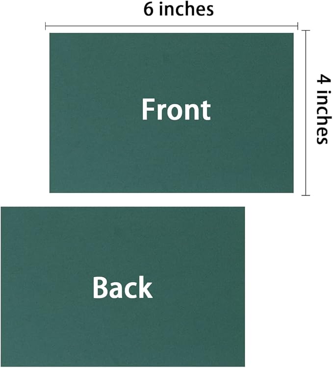 100 Pack Thick Paper Cardstock Blank Heavy Cards Stock for Invitations, Greeting Cards Making, Postcards, Photos, 250GSM Thick Paper (Dark Green, 4x6 inches)