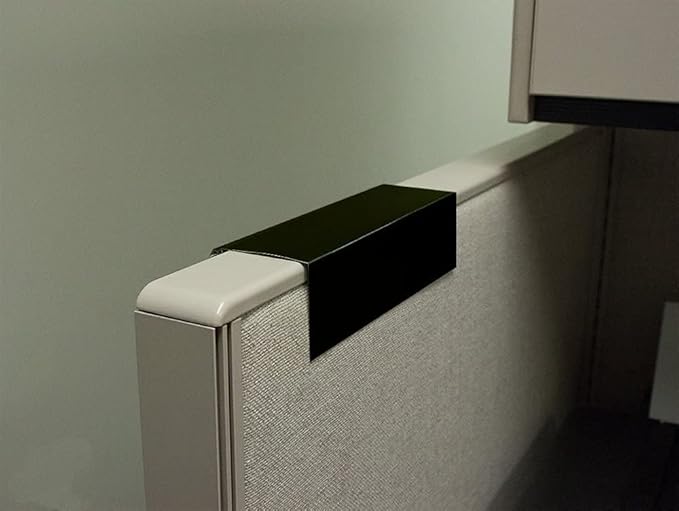 The Original Over the Cube - Quality Aluminum, Changeable Cubicle Nameplate Holder, Black Base, and Black Name Plate Holder, 8" x 2" (2.5" Cubicle Wall Depth) - Made in The USA